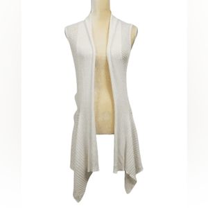 Adore Ivory Open-Front Knit Duster Vest